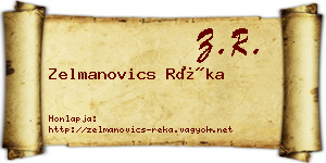 Zelmanovics Réka névjegykártya